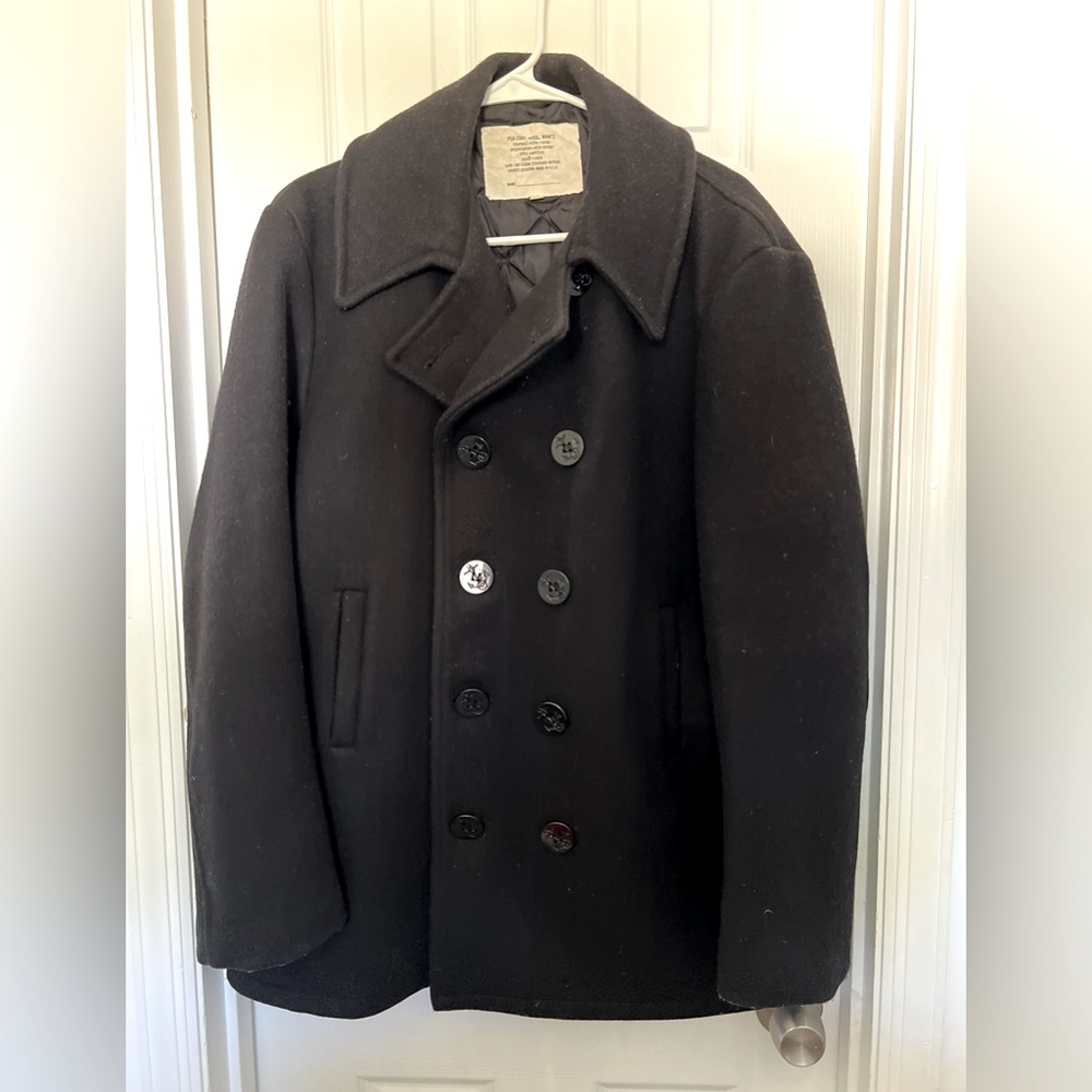 Black Navy Peacoat